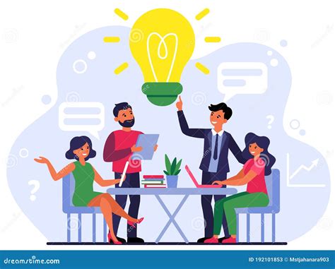 Company Employees Sharing Thoughts and Ideas Stock Vector - Illustration of design, employees ...