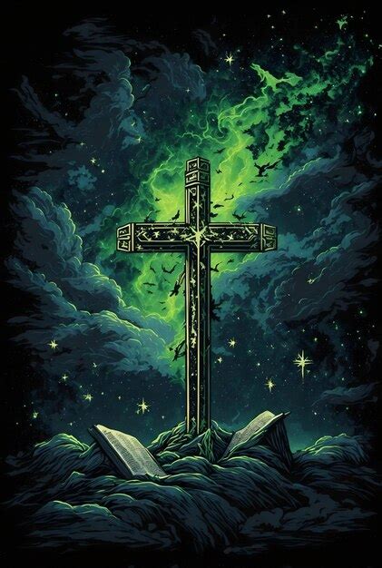 Premium AI Image | illustration of jesus cross in painting style