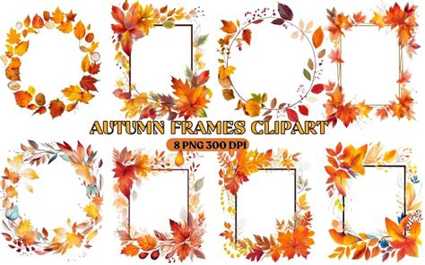 Autumn Frame Fall Frame Png Clipart Graphic by A Design · Creative Fabrica