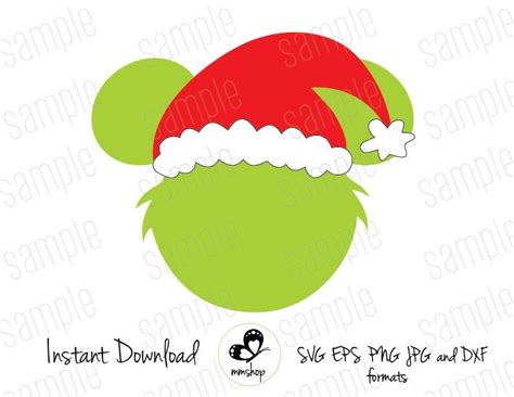 Mickey Grinch Ears - Instant Download - SVG FILES de MmShopStudio en Etsy | Mickey craft, Disney ...