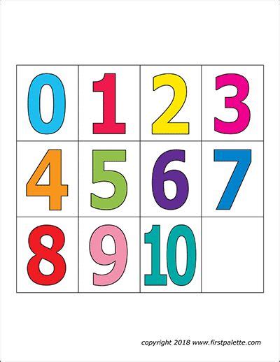 Numbers | Free Printable Templates & Coloring Pages | FirstPalette.com | Templates para ...