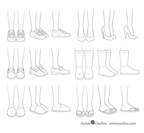 How to Draw Anime Shoes Step by Step - AnimeOutline {237464} #shoe # ...