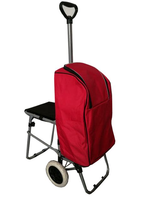 Multipurpose Shopping Backpack Lightweight Wheeled Shopping Trolley bag Dolly with Seat Stair ...