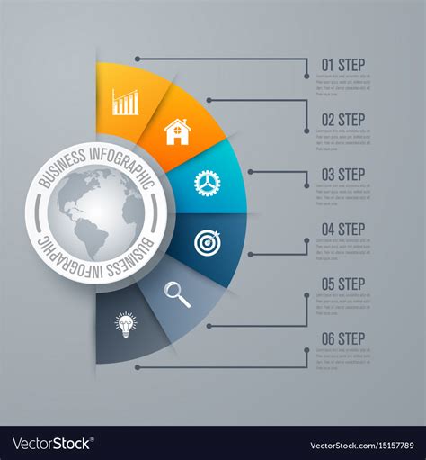 Design infographic template 6 steps Royalty Free Vector