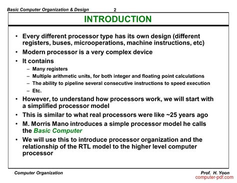 [PDF] Basic Computer Organization & Design free tutorial for Beginners