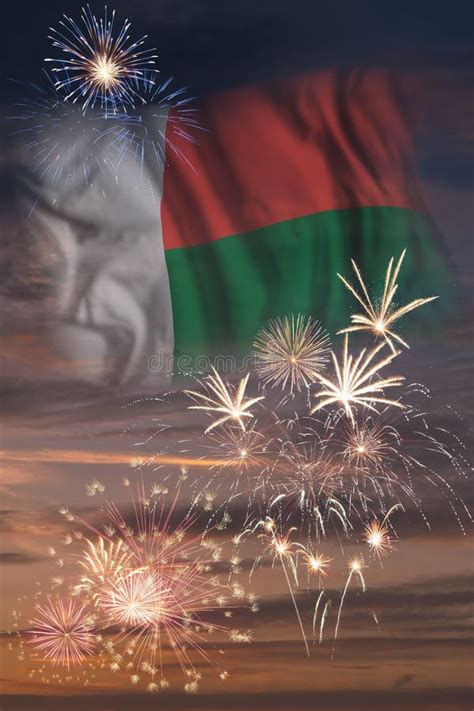 Fireworks and Flag of Madagascar Stock Photo - Image of independence, event: 127363840