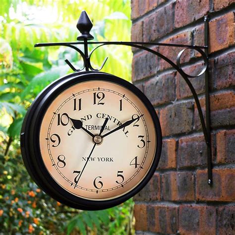 Outdoor Garden Paddington Station Wall Clock Rotate Double Sided ...