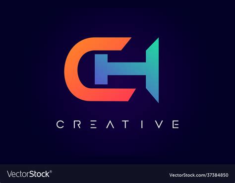 Ch logo letter design with modern creative Vector Image