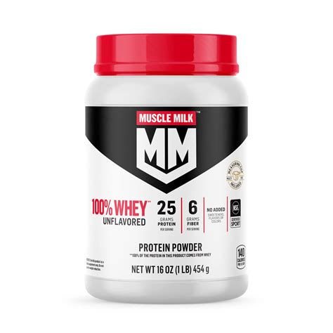 Buy Muscle Milk 100% Whey Protein Powder Blend, Unflavored, 25g Protein ...