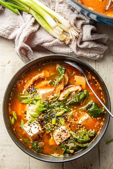 Spicy Korean Tofu Soup - Connoisseurus Veg