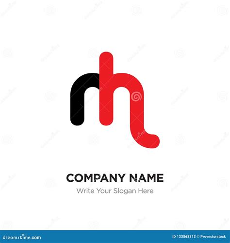 Abstract Letter Mh or Hm Logo Design Template, Black Alphabet in Stock Vector - Illustration of ...