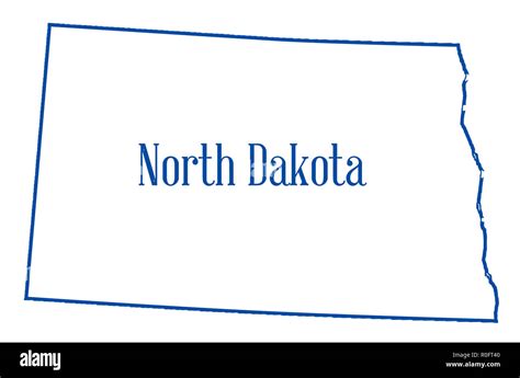 Outline map of the state of North Dakota isolated Stock Photo - Alamy