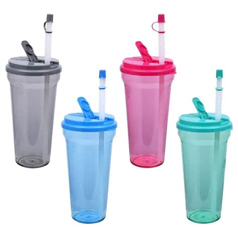 Jumbo Plastic Water Bottles with Straws, 35 oz | Water bottle with straw, Cute water bottles ...