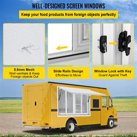 VEVOR Concession Window, 48 x 36 inch, Aluminum Alloy Food Truck ...