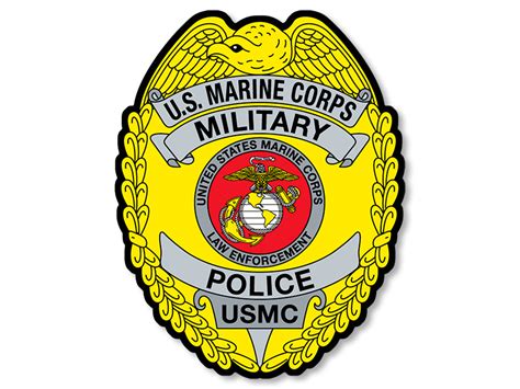 3×4 inch Yellow USMC MP Military Police Badge Sticker Officially ...