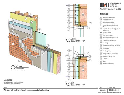 01.090.0401 Window Sill | Adhered Brick Veneer, Wood Stud Backing ...