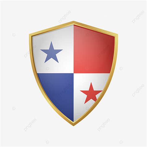 Panama Flag Vector Art PNG, Panama Flag Vector With Gold Shield Frame, Panama, Flag, Vector PNG ...