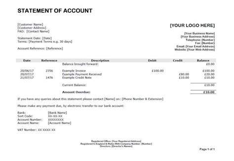 FundInvoice | Example Of A Debtor Statement Of Account