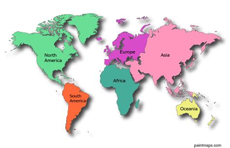 Vektörel Dünya Kıtalar Haritası Adobe Illustrator, North Asia, Indie Drawings, Map Vector, Svg ...