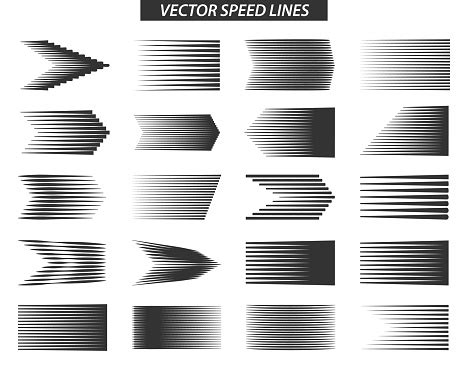 Creative Vector Illustration Of Different Simple Speed Line Isolated On Background Motion ...