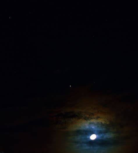 Saturn, Jupiter, and the Moon's alignment as seen on 28-Aug-2020 from ...