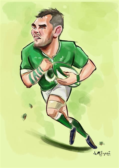 Peter O'Mahony Rugby caricature - Caricatures