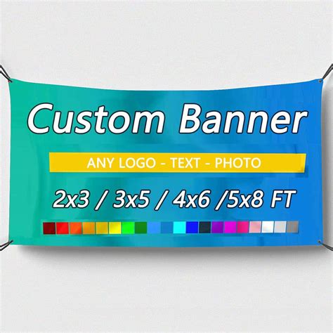 Personalized Banner 2x3/3x5/4x6/5x8 Ft Customize Custom Banner for Outdoor/Indoor Banner with ...