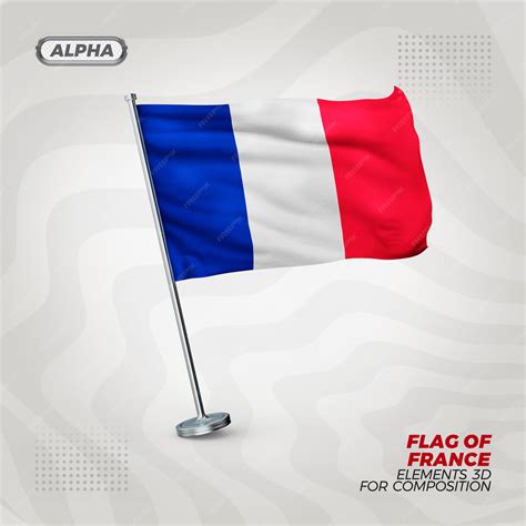 Premium PSD | France realistic 3d textured flag