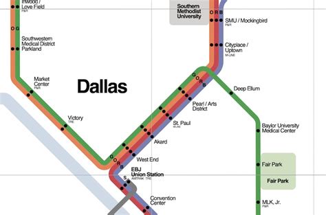 Dallas Light Rail Map Vignelli-inspired Design - Etsy