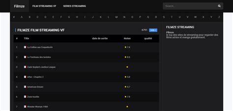 Filmze : le meilleure site de streaming Français?