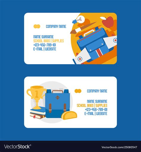 School business card education schooling Vector Image