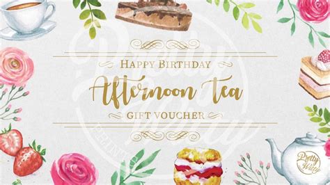 Birthday Afternoon Tea Voucher, Printable Gift, Instant Download A4 Printable Image - Etsy