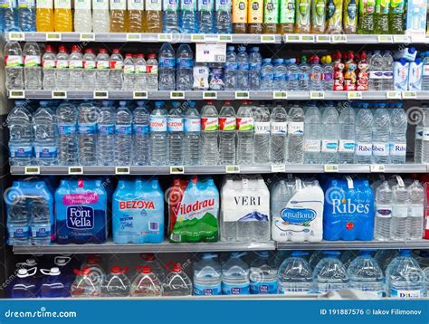 Shelves with Bottled Water in Spanish Store Editorial Photo - Image of choice, bottle: 191887576