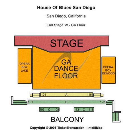 House Of Blues - San Diego Seating Chart | House Of Blues - San Diego ...