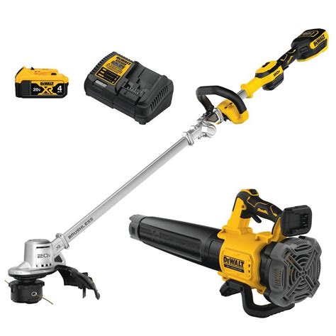 DEWALT 20V MAX Cordless Battery Powered String Trimmer & Leaf Blower ...