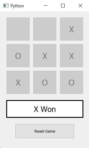 Tic Tac Toe Game using PyQt5 in Python - GeeksforGeeks