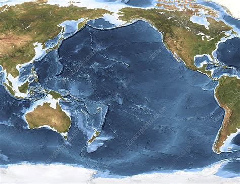 Pacific Ocean sea floor topography - Stock Image - C005/3527 - Science ...