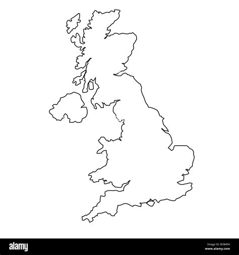 Outline, map, United Kingdom Stock Photo - Alamy