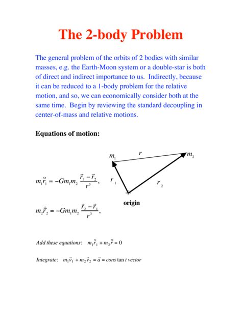 The 2-body Problem