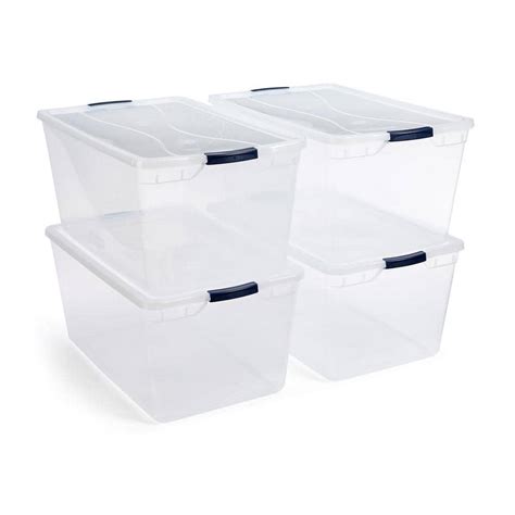 Rubbermaid Cleverstore 95-Qt. Latching Plastic Storage Container and ...