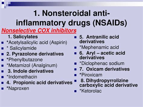 Anti-inflammatory drugs - online presentation