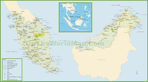 Malaysia tourist map - Ontheworldmap.com