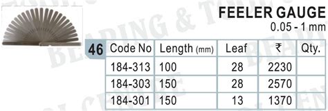 0.05 - 1.00 Mm Stainless Steel Mitutoyo Feeler Gauge, Rs 2320 /piece | ID: 6924256462