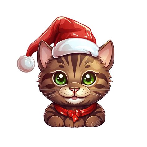 Funny Christmas Cat With Candy Vector Character Illustration Brown Cat Head, Cartoon, Animal ...
