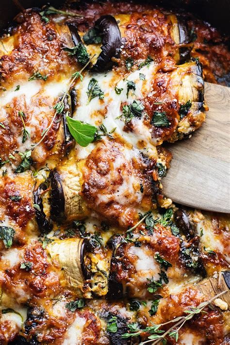 Baked Eggplant Rollatini | Recipe | Veggie dishes, Vegetable recipes, Eggplant dishes