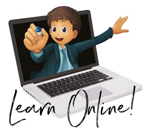 Word phrase for learn online with teacher in laptop 373714 Vector Art ...