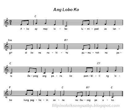 Ang Lobo Ko - Filipino Children Folk Song (Sheet Music, Video, Lyrics)