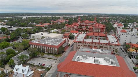 St Augustine at Sunset. Aerial View of City Skyline Stock Image - Image of aerial, dusk: 122584741