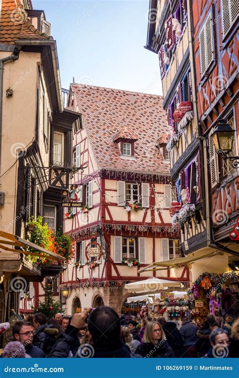 Christmas Market Visitors in Colmar Editorial Stock Image - Image of ...