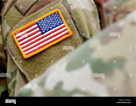 American flag on US military uniform. US Army Stock Photo - Alamy